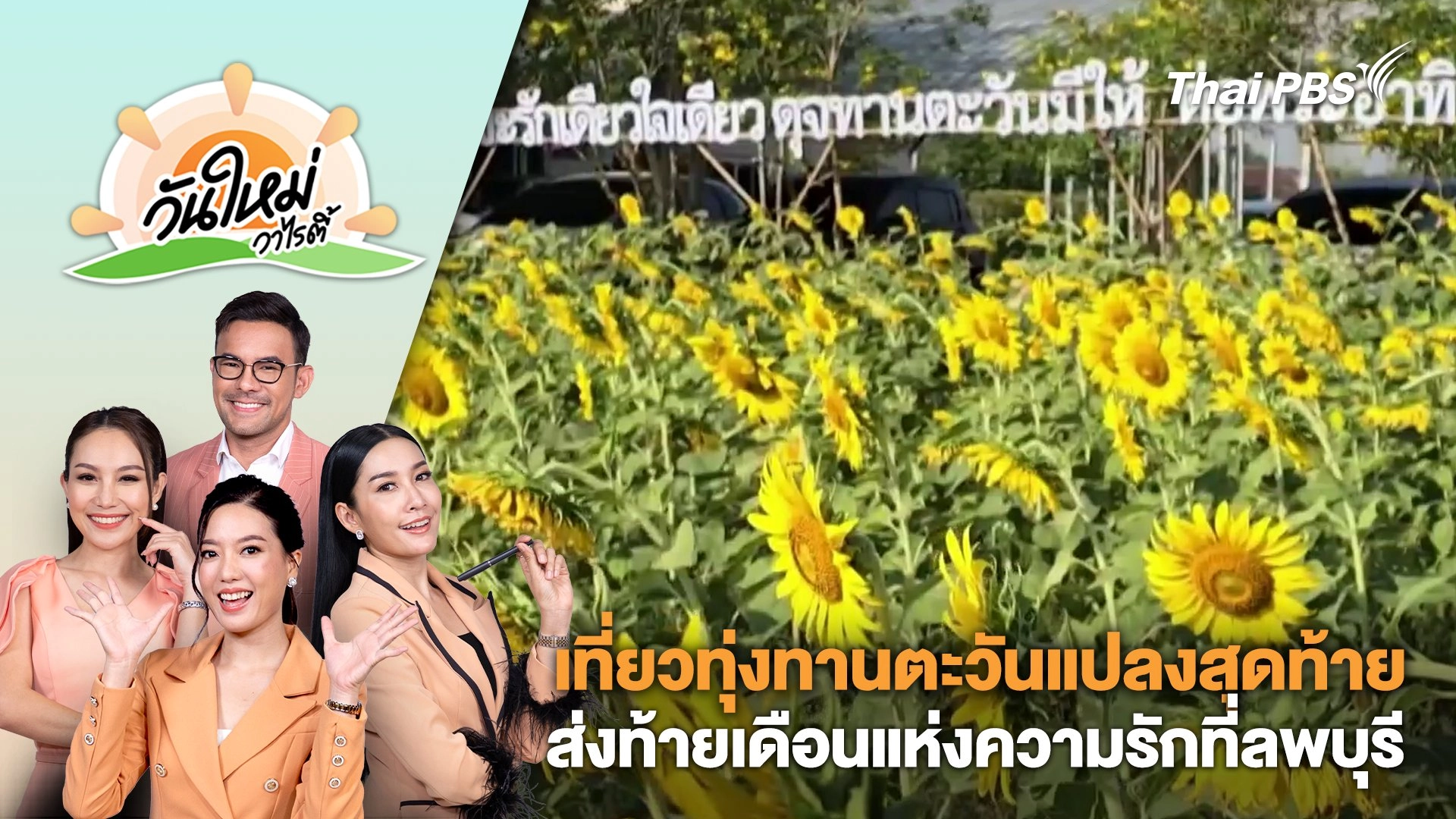 เที่ยวทุ่งทานตะวันแปลงสุดท้ายส่งท้ายเดือนแห่งความรักที่ลพบุรี | วันใหม่วาไรตี้ | 23 ก.พ. 67