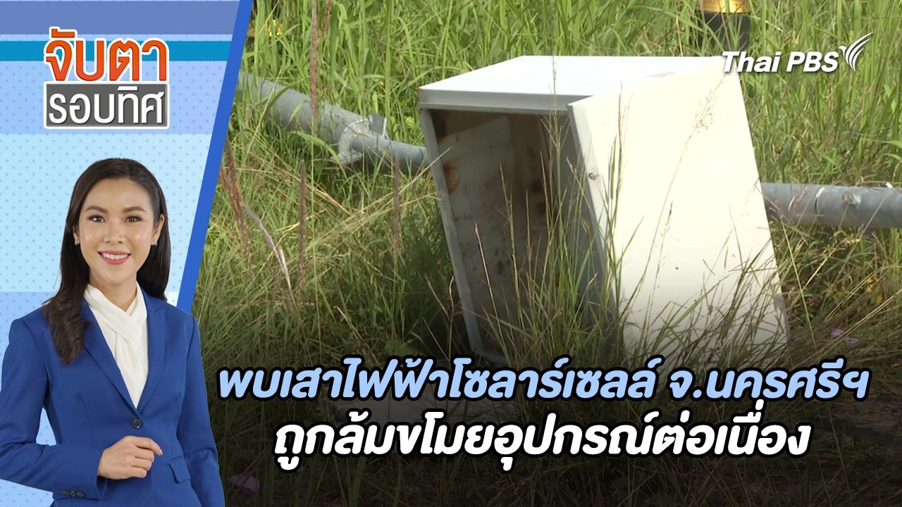 พบเสาไฟฟ้าโซลาร์เซลล์ จ.นครศรีฯ ถูกล้มขโมยอุปกรณ์ต่อเนื่อง  | จับตารอบทิศ | 6 มิ.ย. 67