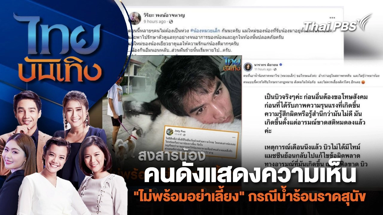 คนดังแสดงความเห็น "ไม่พร้อมอย่าเลี้ยง" กรณีน้ำร้อนราดสุนัข | ไทยบันเทิง | 6 มิ.ย. 67