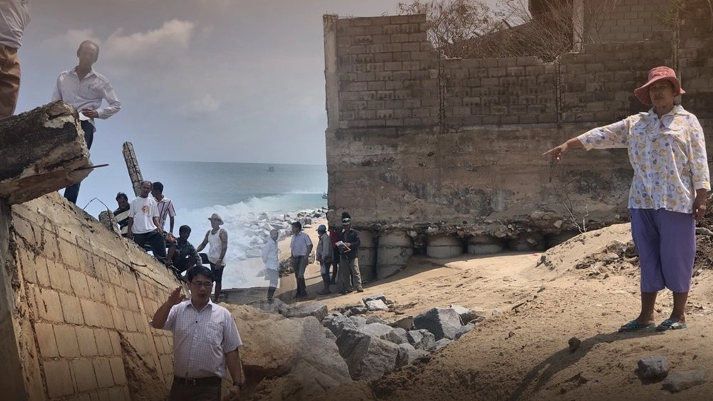 ตรวจสอบโครงการก่อสร้างกำแพงหินป้องกันการกัดเซาะชายฝั่งล่าช้า อ.ทับสะแก จ.ประจวบคีรีขันธ์