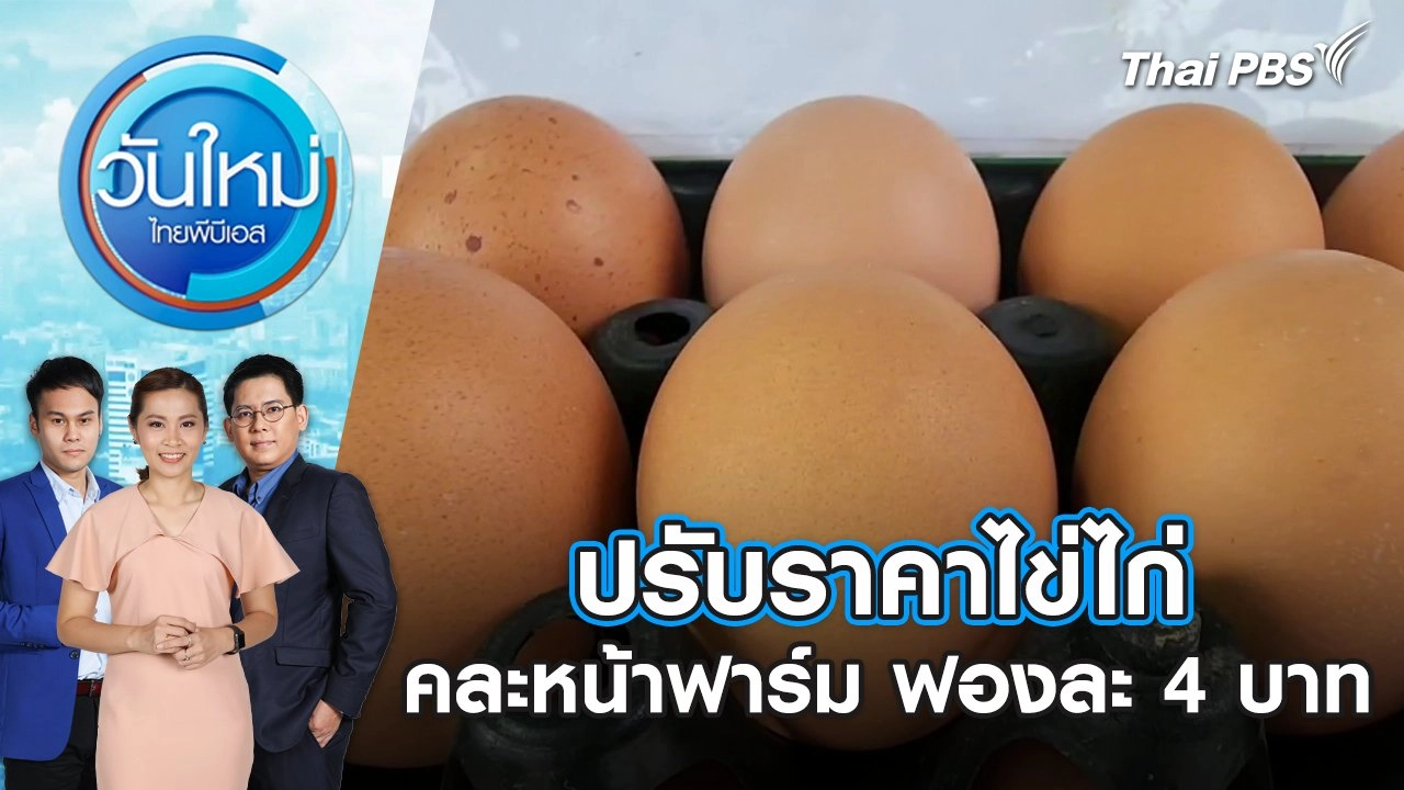 ปรับราคาไข่ไก่ คละหน้าฟาร์ม ฟองละ 4 บาท | วันใหม่ ไทยพีบีเอส | 29 พ.ค. 67