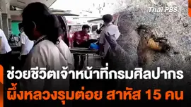 ช่วยชีวิตเจ้าหน้าที่กรมศิลปากร ถูกผึ้งหลวงรุมต่อย สาหัส 15 คน