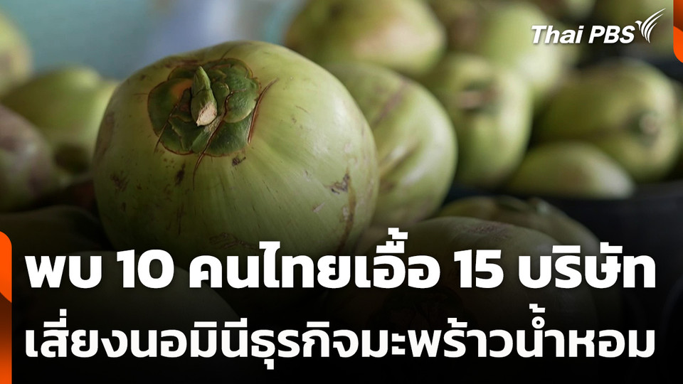 พบ 10 คนไทยเอื้อ 15 บริษัทเสี่ยงนอมินีธุรกิจมะพร้าวน้ำหอม