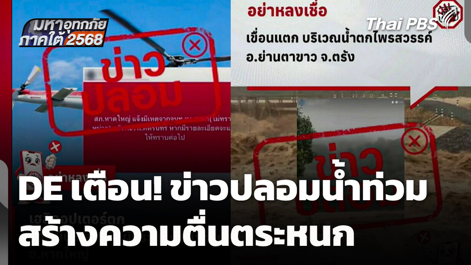 DE เตือน! ข่าวปลอมน้ำท่วม สร้างความตื่นตระหนก