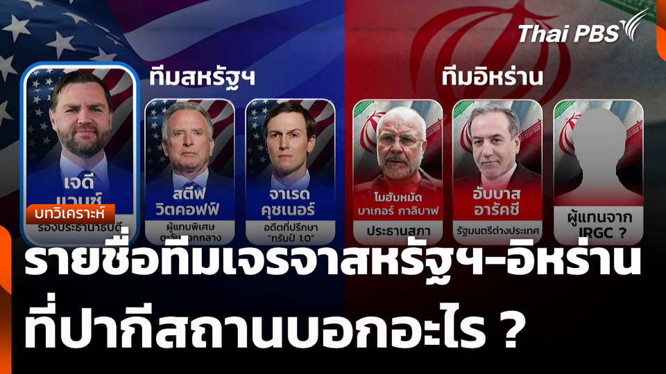 บทวิเคราะห์ : รายชื่อทีมเจรจาสหรัฐฯ-อิหร่านที่ปากีสถานบอกอะไร ?