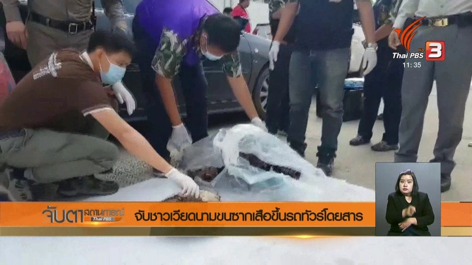 ​จับชาวเวียดนามขนซากเสือขึ้นรถทัวร์โดยสาร