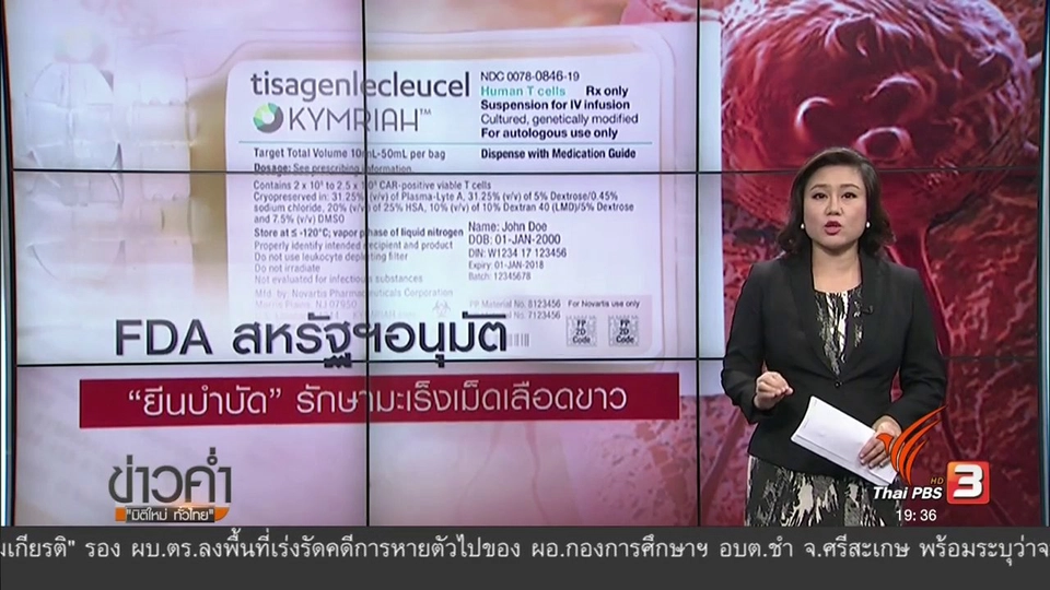 วิเคราะห์สถานการณ์ต่างประเทศ : FDA สหรัฐฯ อนุมัติ "ยีนบำบัด" รักษามะเร็งเม็ดเลือดขาว