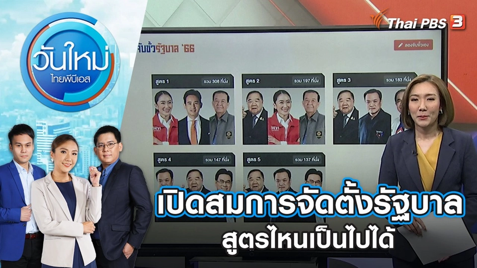 เปิดสมการจัดตั้งรัฐบาล สูตรไหนเป็นไปได้ | วันใหม่ ไทยพีบีเอส | 15 พ.ค. 66