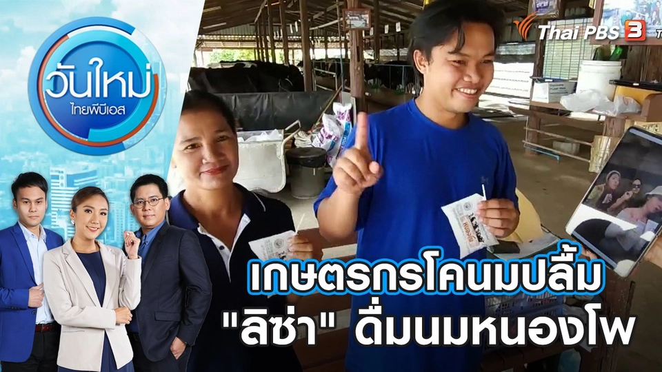 เกษตรกรโคนมปลื้ม "ลิซ่า" ดื่มนมหนองโพ​​​​​ | วันใหม่ ไทยพีบีเอส | 14 มิ.ย. 66
