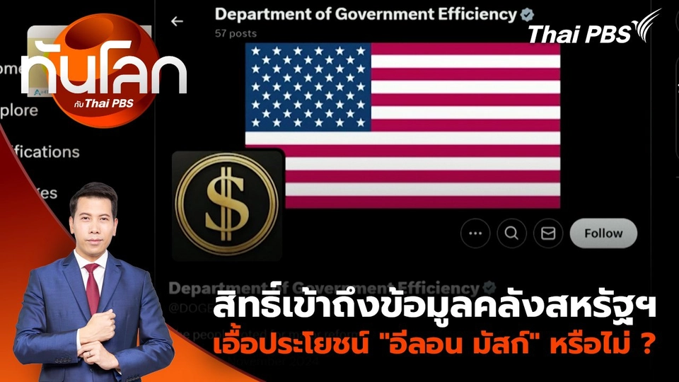 สิทธิ์เข้าถึงข้อมูลคลังสหรัฐฯ เอื้อประโยชน์ "อีลอน มัสก์" หรือไม่ ? | 3 ก.พ. 68