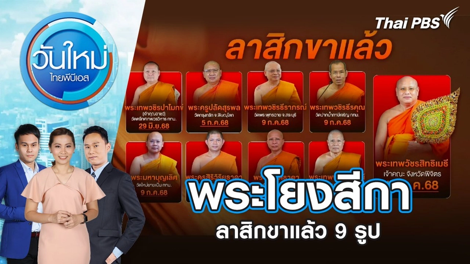 พระโยงสีกา ลาสิกขาแล้ว 9 รูป | 16 ก.ค. 68