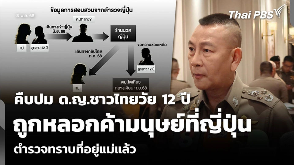 คืบปม ด.ญ.ชาวไทยวัย 12 ปี ถูกหลอกค้ามนุษย์ที่ญี่ปุ่น ตำรวจทราบที่อยู่แม่แล้ว