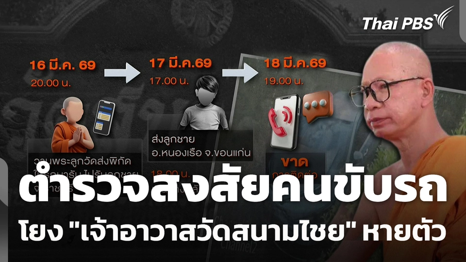 ตำรวจสงสัยคนขับรถ โยง "เจ้าอาวาสวัดสนามไชย" หายตัว