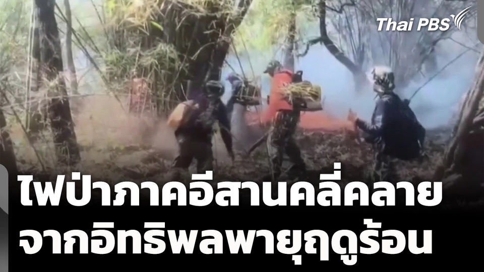 วิกฤตไฟป่าภาคอีสานเริ่มคลี่คลาย จากอิทธิพลพายุฤดูร้อน