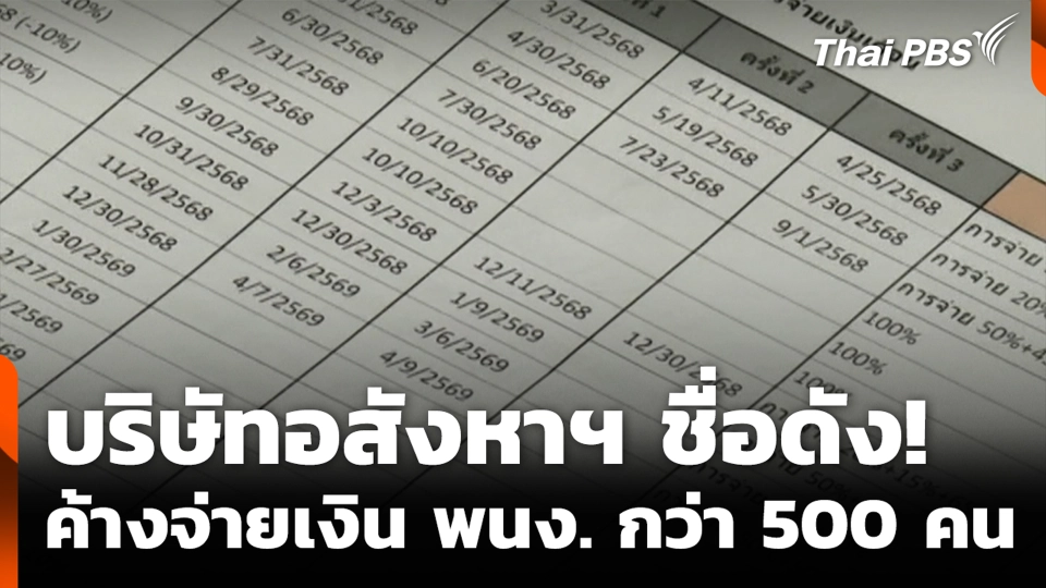 บริษัทอสังหาฯ ชื่อดัง! ค้างจ่ายเงิน พนง. กว่า 500 คน