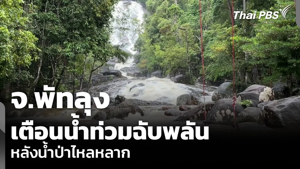 จ.พัทลุง เตือนน้ำท่วมฉับพลัน หลังน้ำป่าไหลหลาก
