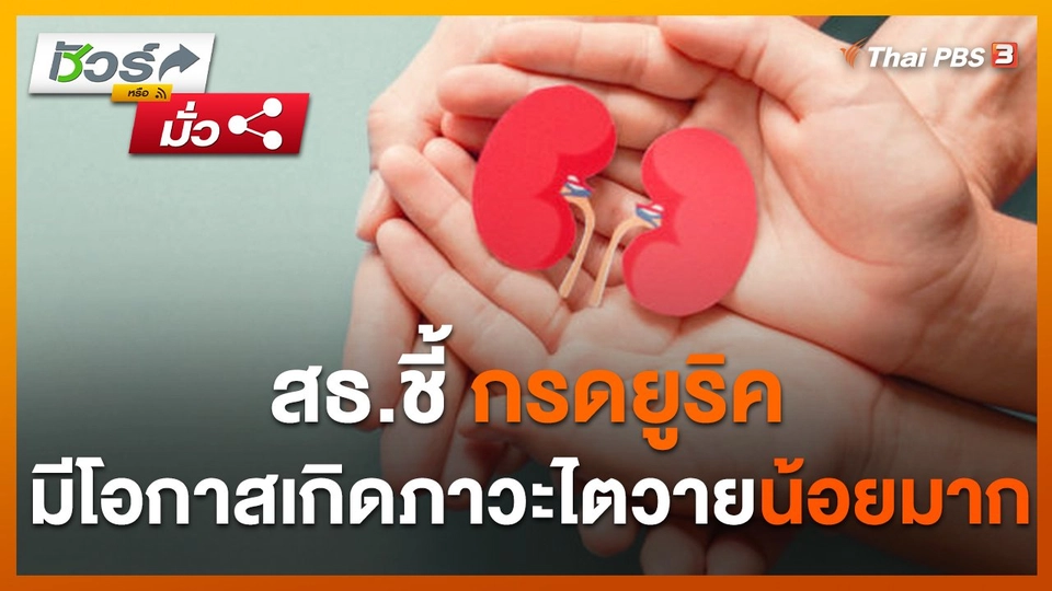 ชัวร์หรือมั่ว : สธ.ชี้ กรดยูริคมีโอกาสเกิดภาวะไตวายน้อยมาก