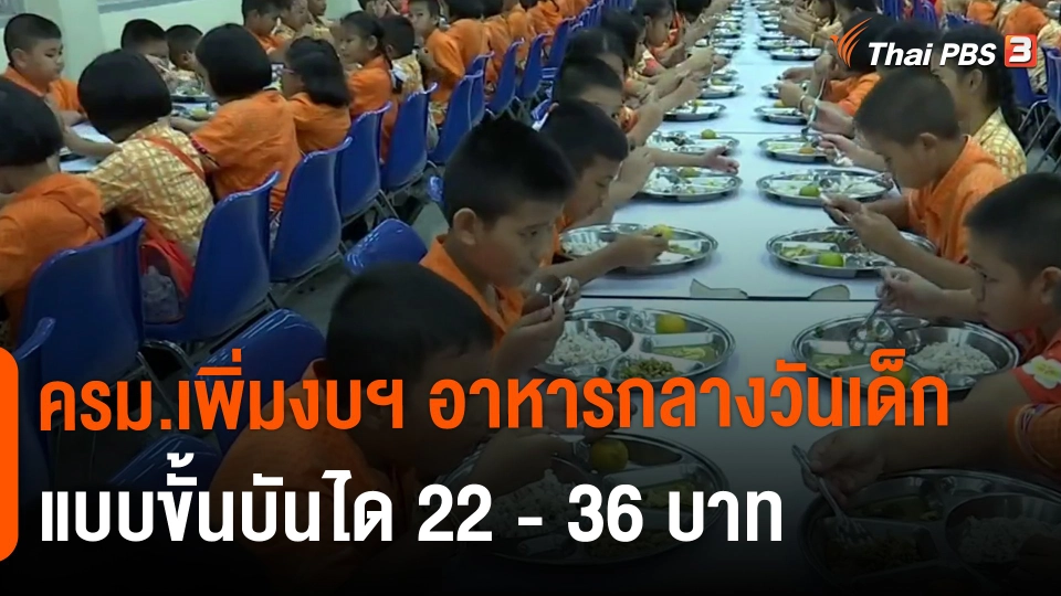 ​ครม.เพิ่มงบฯ อาหารกลางวันเด็กแบบขั้นบันได 22 - 36 บาท