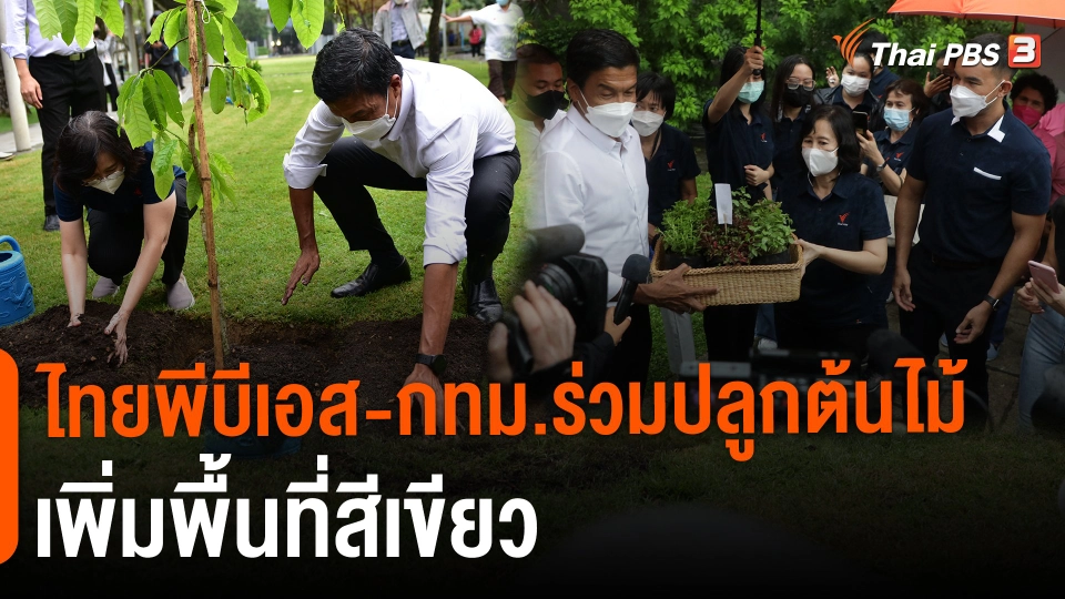 ไทยพีบีเอส-กทม.ร่วมปลูกต้นไม้เพิ่มพื้นที่สีเขียว