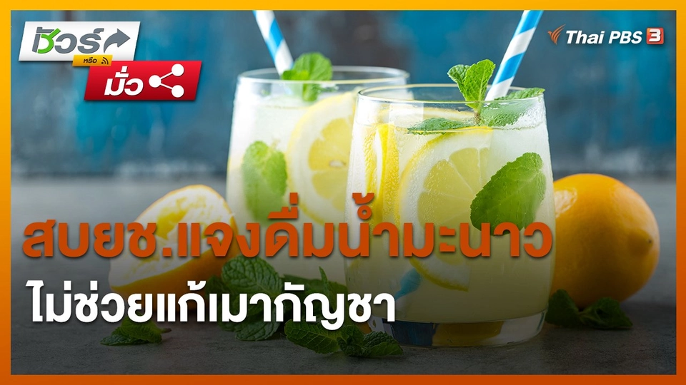​ชัวร์หรือมั่ว : สบยช.แจง ดื่มน้ำมะนาว ไม่ช่วยแก้เมากัญชา