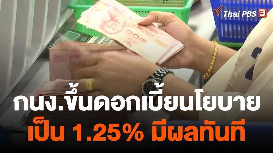 กินอยู่รู้รอบ : กนง.ขึ้นดอกเบี้ยนโยบาย 0.25% เป็น 1.25% มีผลทันที
