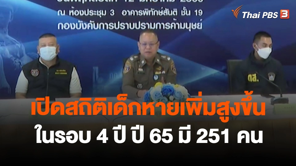 ​สถานีร้องเรียน : เปิดสถิติเด็กหายเพิ่มสูงขึ้นในรอบ 4 ปี ปี 65 มี 251 คน