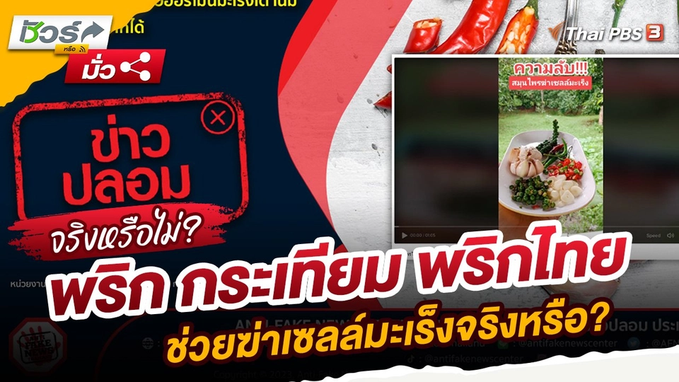 ​ชัวร์หรือมั่ว : พริก กระเทียม พริกไทย ช่วยฆ่าเซลล์มะเร็งจริงหรือ?