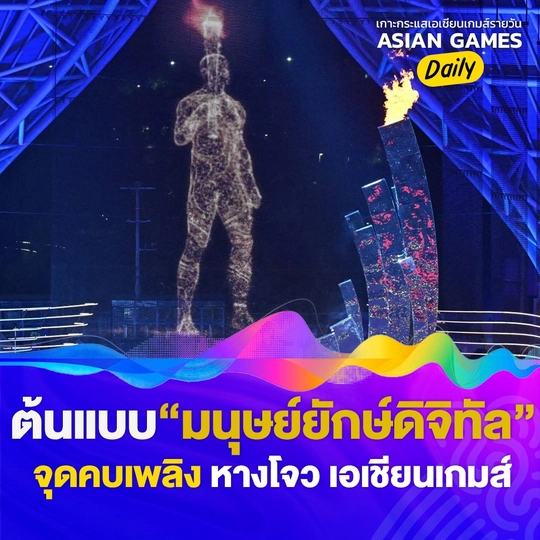 ต้นแบบ "มนุษย์ยักษ์ดิจิทัล" จุดคบเพลิง หางโจว เอเชียนเกมส์