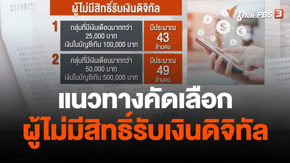 แนวทางคัดเลือก ผู้ไม่มีสิทธิ์รับเงินดิจิทัล