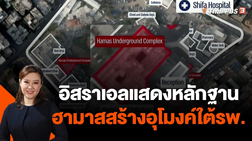 อิสราเอลแสดงหลักฐานฮามาสสร้างอุโมงค์ใต้โรงพยาบาล