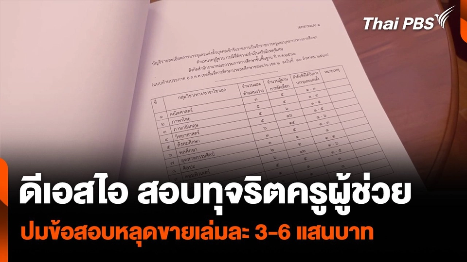 ดีเอสไอ สอบทุจริตครูผู้ช่วย ปมร้องข้อสอบหลุด ขายเล่มละ 300,000 - 600,000 บาท