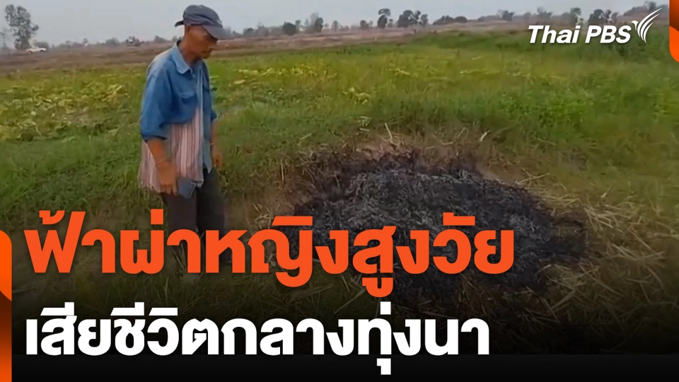 ฟ้าผ่าหญิงสูงวัย เสียชีวิตกลางทุ่งนา