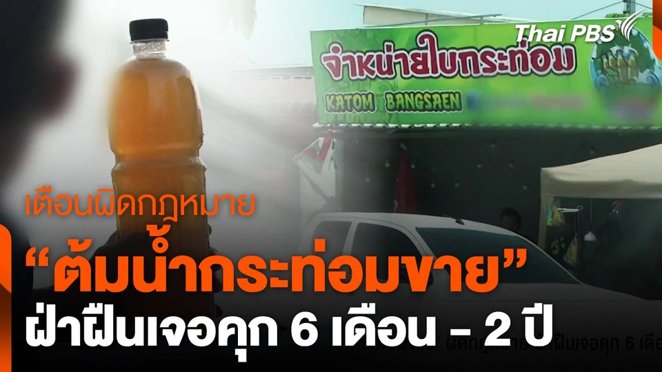 เตือน "ต้มน้ำกระท่อมขาย" ผิดกฎหมาย ฝ่าฝืนเจอคุก 6 เดือน - 2 ปี