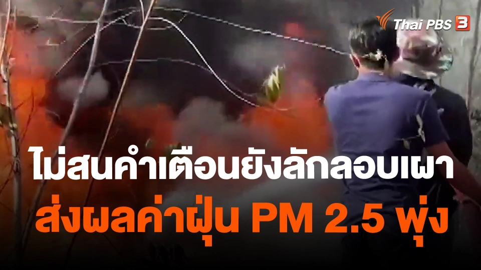 ไม่สนคำเตือนยังลักลอบเผา ส่งผลค่าฝุ่น PM 2.5 พุ่ง