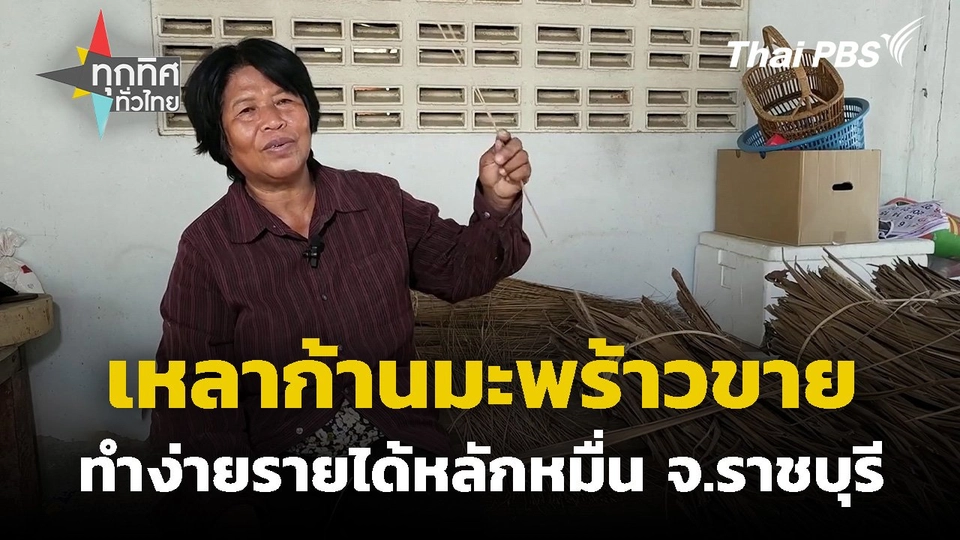 เหลาก้านมะพร้าวทำง่ายรายได้หลักหมื่น จ.ราชบุรี