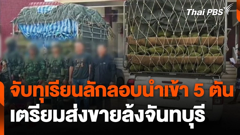 จับทุเรียนลักลอบนำเข้า 5 ตันเตรียมส่งขายล้งจันทบุรี