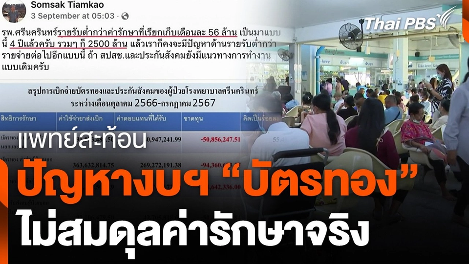 แพทย์สะท้อนปัญหางบฯ "บัตรทอง" ไม่สมดุลค่ารักษาจริง
