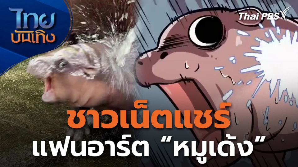ชาวเน็ตแชร์แฟนอาร์ต "หมูเด้ง"