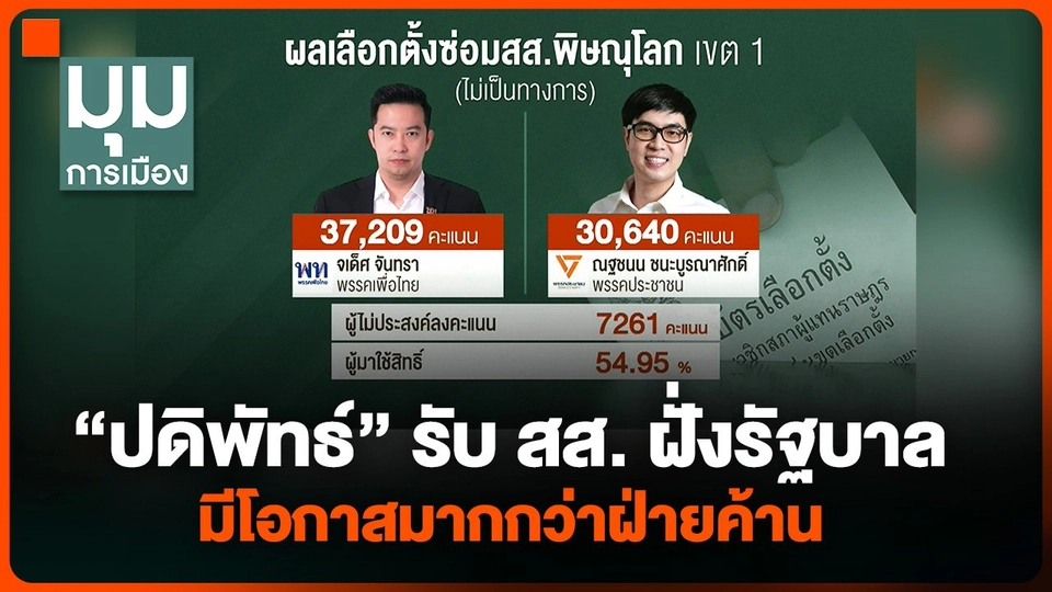 “ปดิพัทธ์” รับ สส. ฝั่งรัฐบาล มีโอกาสมากกว่าฝ่ายค้าน