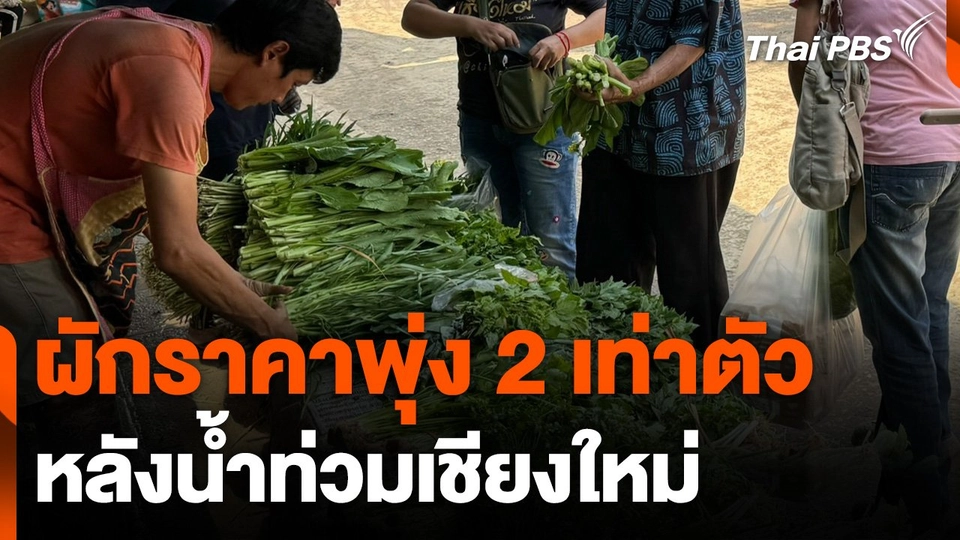 ผักราคาพุ่ง 2 เท่าตัว หลังน้ำท่วมเชียงใหม่