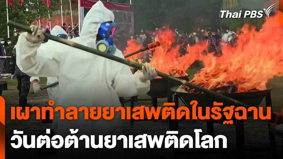 เผาทำลายยาเสพติดในรัฐฉาน วันต่อต้านยาเสพติดโลก