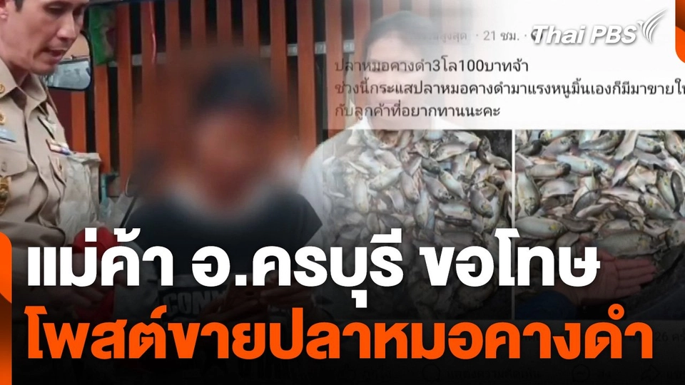 แม่ค้า อ.ครบุรี ขอโทษ โพสต์ขายปลาหมอคางดำ