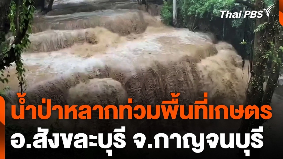 น้ำป่าไหลหลากท่วมพื้นที่เกษตร อ.สังขละบุรี จ.กาญจนบุรี หลายจุด