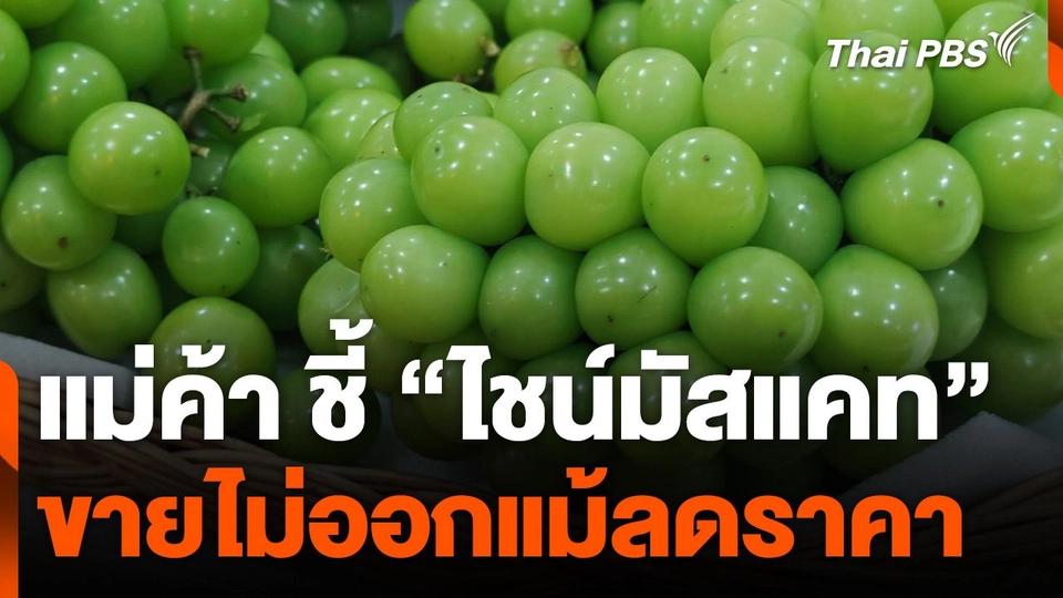 แม่ค้า ชี้ "ไชน์มัสแคท" ขายไม่ออกแม้ลดราคา