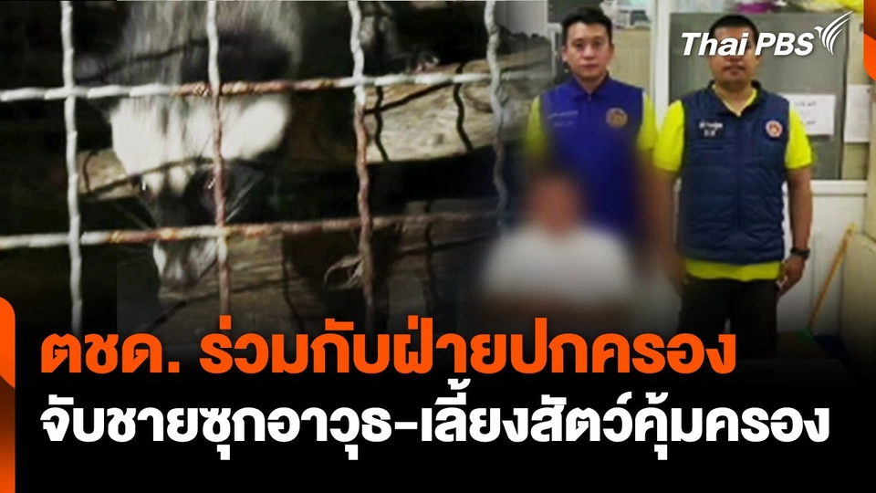 จับชายซุกซ่อนอาวุธสงครามใต้ดิน-ลักลอบเลี้ยงสัตว์ป่าคุ้มครอง