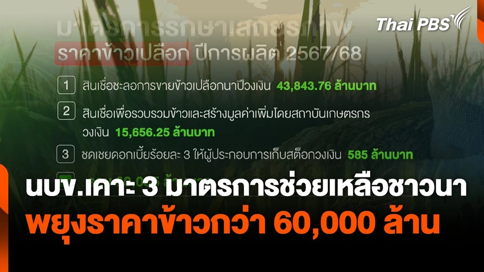 นบข.ไฟเขียวมาตรการพยุงราคาข้าวกว่า 60,000 ล้าน