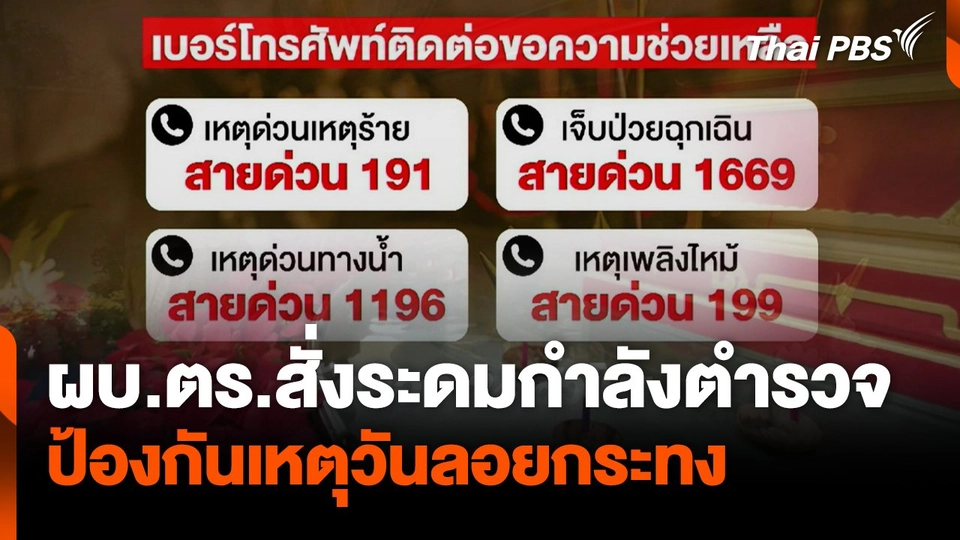 "ผบ.ตร." สั่งระดมกำลังตำรวจป้องกันเหตุวันลอยกระทง