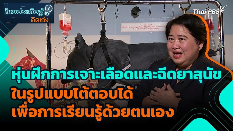 ไทยประดิษฐ์คิดเก่ง : หุ่นฝึกการเจาะเลือดและฉีดยาสุนัขในรูปแบบโต้ตอบได้เพื่อการเรียนรู้ด้วยตนเอง