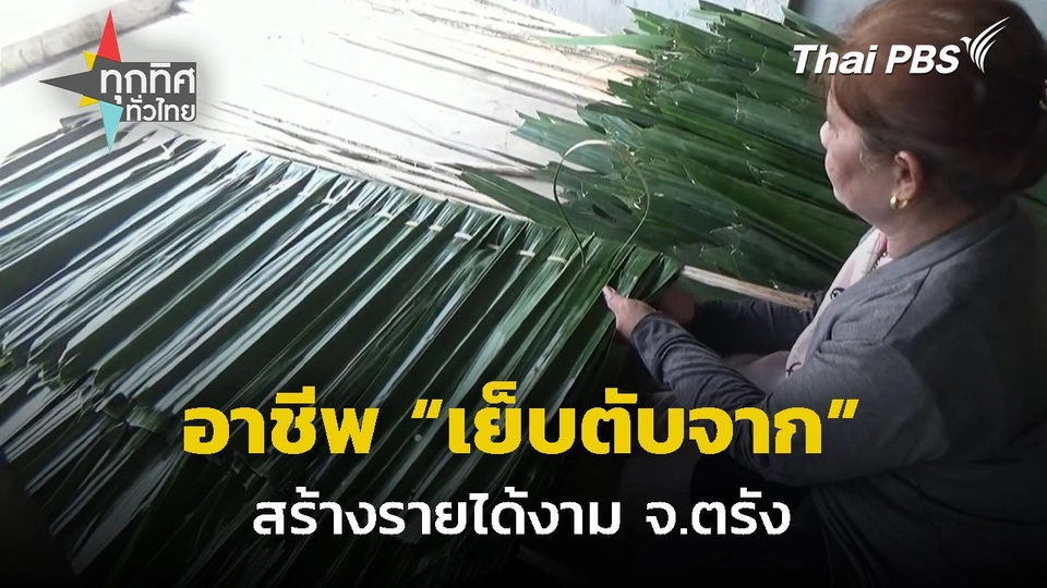 อาชีพเย็บตับจากใบสาคูขาย จ.ตรัง