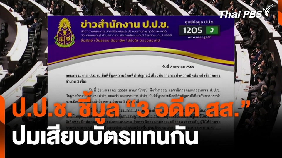 ป.ป.ช. ชี้มูล "3 อดีต สส." ปมเสียบบัตรแทนกัน